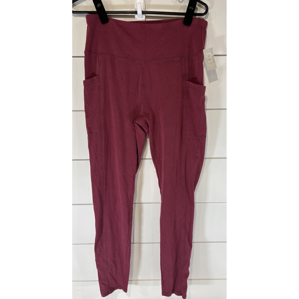 WOMEN'S LEGGINGS MAURICES MEDIUM STRETCH YOGA PANTS MAROON